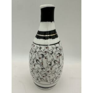Vintage Japanese 1000 Cranes Tokkuri Sake Bottle, 6"